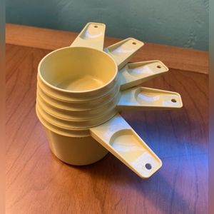 Vintage Tupperware Measuring Cups in color Butter